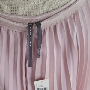 Anthropologie Dusty Rose Pleated Midi Skirt
